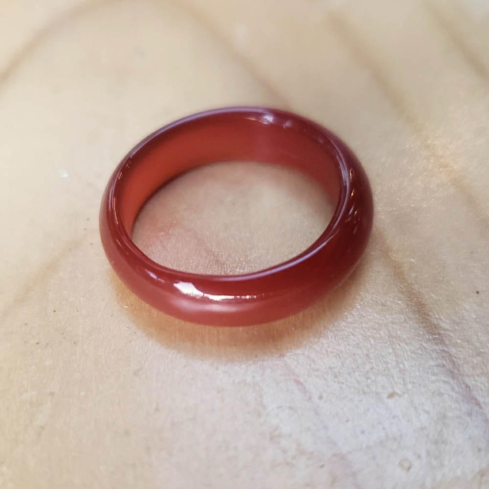 Retro Marbled Orange Red Lucite Ring